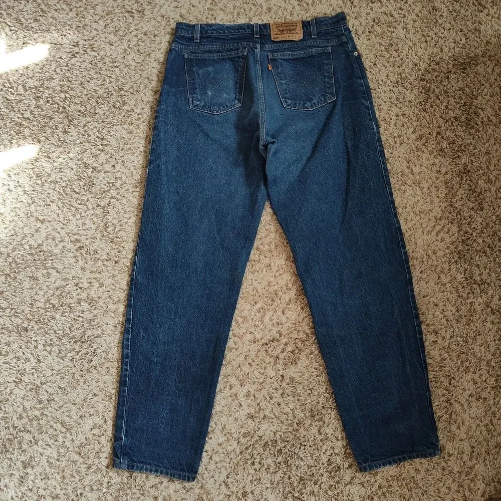 Vtg Levi's 550 Jeans Men Sz 36x32 Button Fly Straight Leg Denim Pants Orange Tab